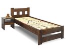 Dřevěná postel jednolůžko Barča, masiv borovice, moření ořech