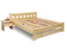 Dřevěná postel dvoulůžko Barča, masiv borovice, 140x200