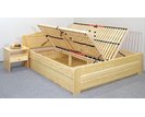 Dřevěná postel LADA, s úložným prostorem, masiv borovice