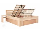 Dřevěná postel s rošty a úložným prostorem Omega 2, masiv buk