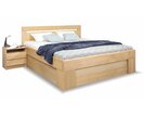 Dřevěná postel s rošty a úložným prostorem Valerian, masiv buk