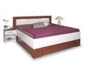 Postel z masivu VAREZZA 5 senior s úložným prostorem, masiv buk - moření ořech-bílá