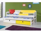 Dětská postel s přistýlkou a úložným prostorem NATY1, masiv borovice