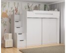 Multifunkční patrová postel Dori se spodní postelí a skříní, lamino bílá Multifunkční patrová postel Dori se spodní postelí a skříní, lamino bílá
