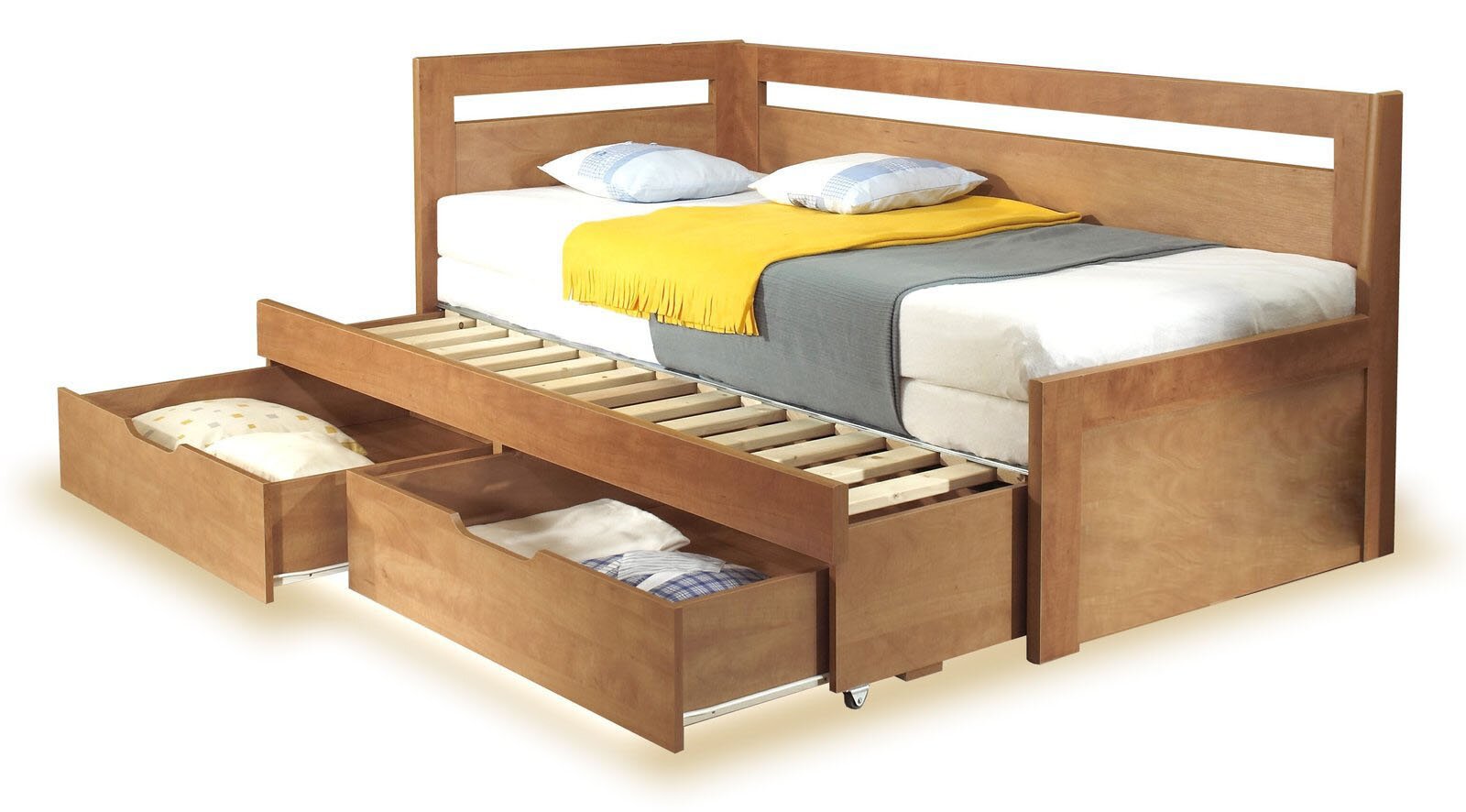 Rozkládací postel jednolůžko s úložným prostorem TANDEM KLASIK levá