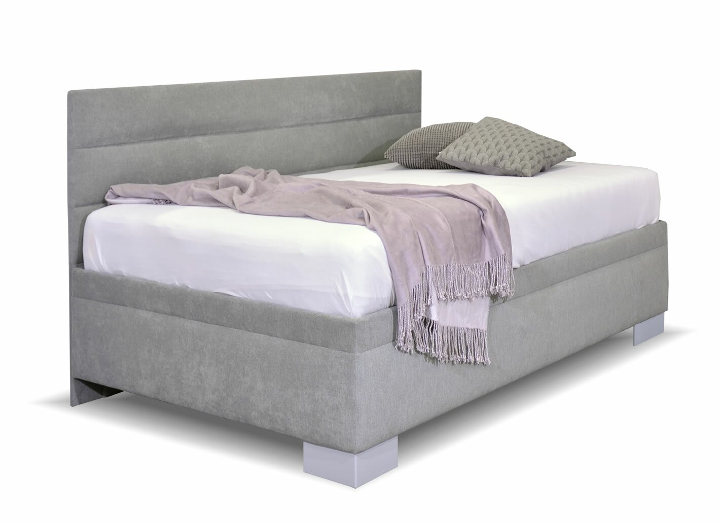 Čalouněná postel Niobe s bočním čelem a úložným prostorem, 90x200 cm