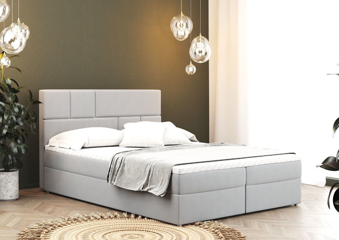 Zvýšená postel boxspring BALI, s matracemi a topperem