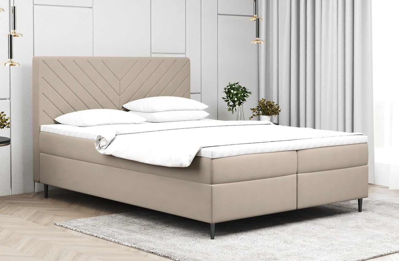 Vysoká postel boxspring BALTIC, s matracemi a topperem