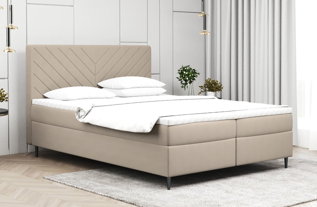 Vysoká postel boxspring BALTIC, s matracemi a topperem