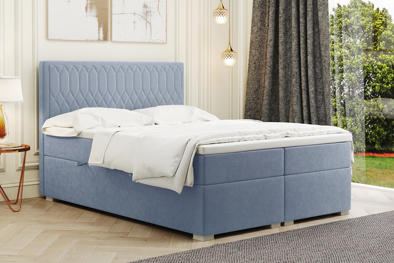 Vysoká postel boxspring RIMINI, s matracemi a topperem