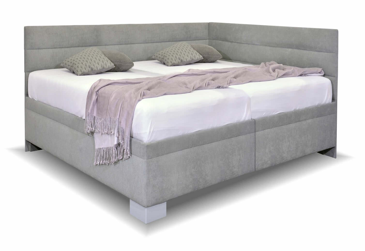 Levně Rohová čalouněná postel Niobe, s úložným prostorem, 160x200 cm
