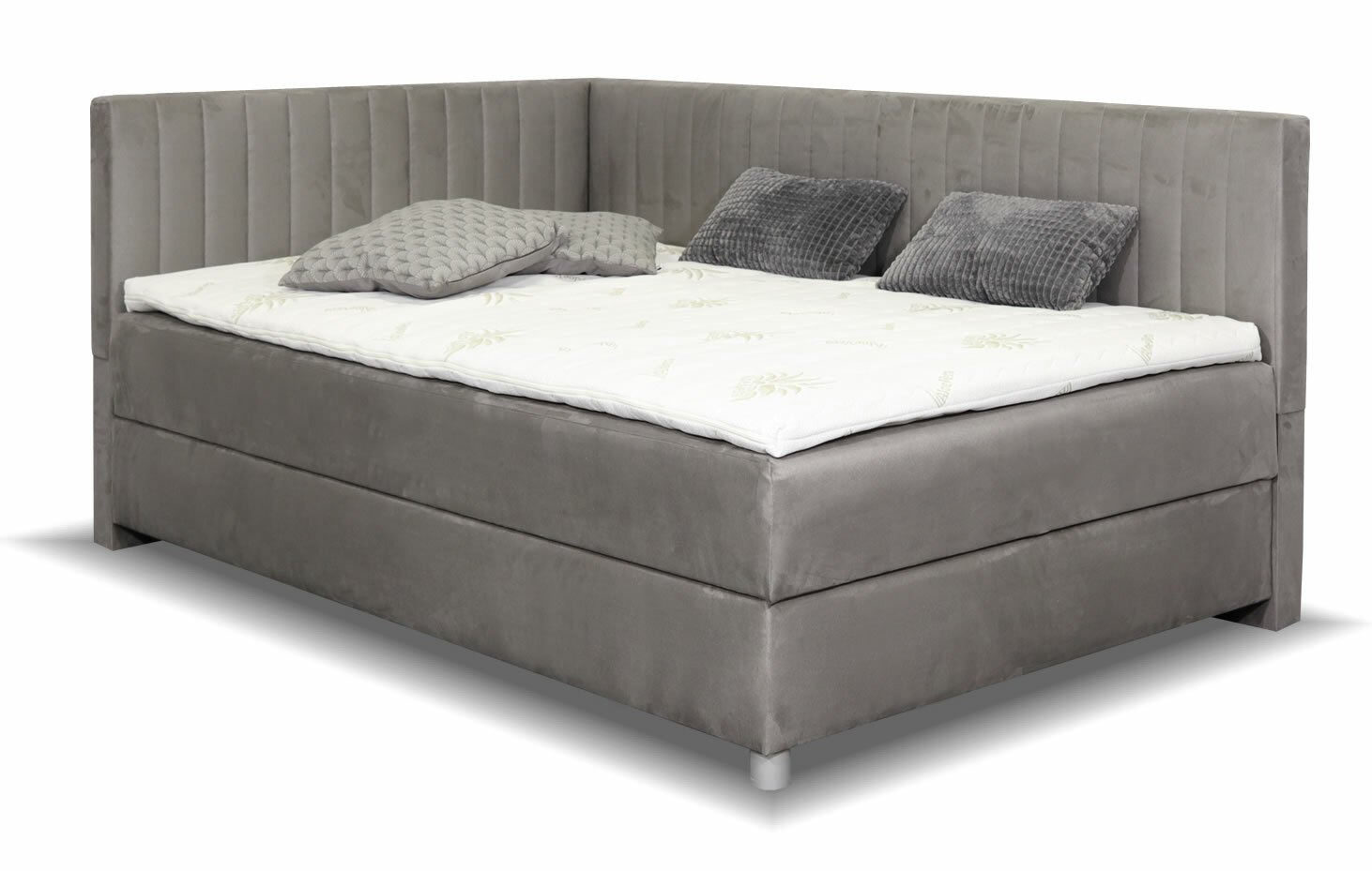Levně Rohová postel boxspring s úložným prostorem NOVO s čely, 120x200 cm