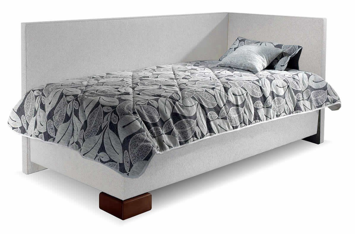 Zvýšená čalouněná postel s úložným prostorem Quatro, s čely