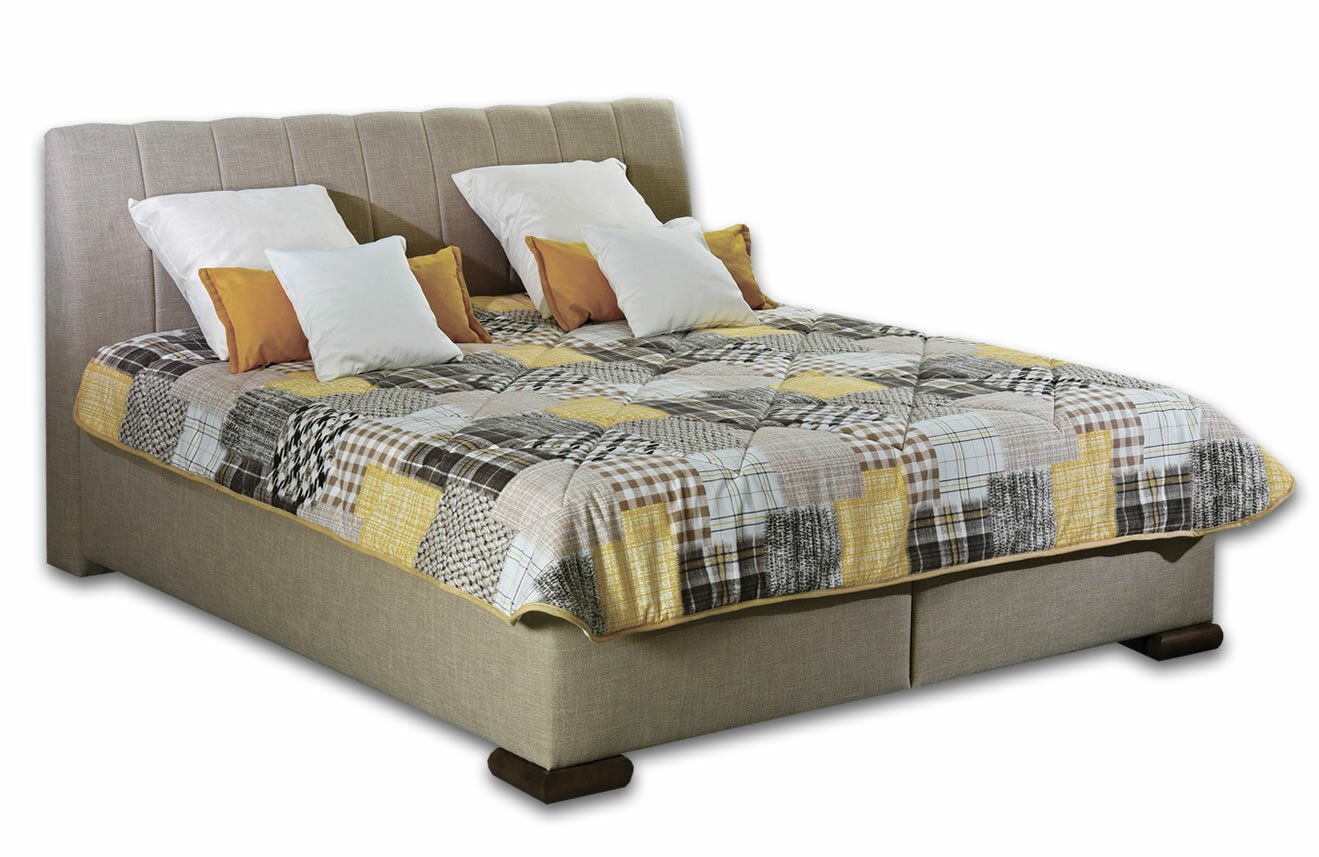 Zvýšená čalouněná postel s úložným prostorem CASSA