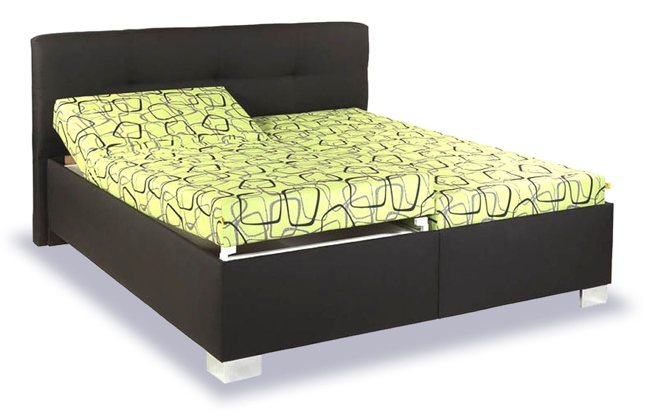 Zvýšená čalouněná postel s úložným prostorem Izidora