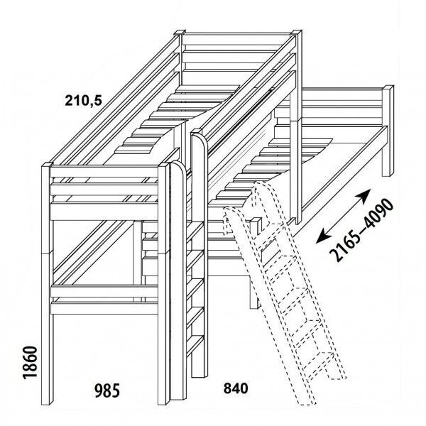 Palanda posuvná DOMINO D910/BC, masiv buk