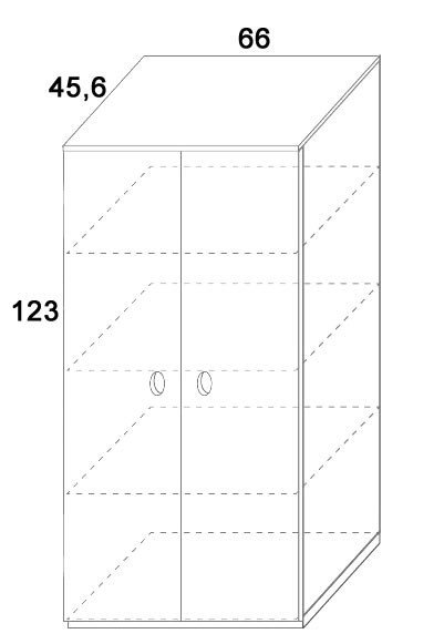 Skříň 2-dvířková D416/BC-Domino, masiv buk