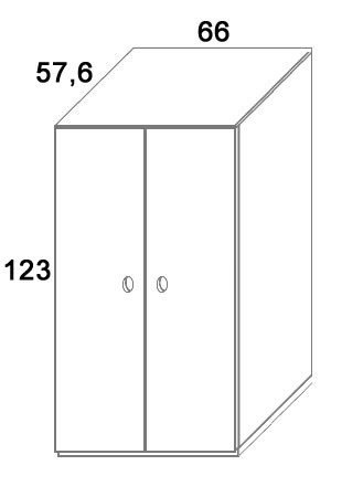 Skříň 2-dvířková D503/BC-Domino, masiv buk