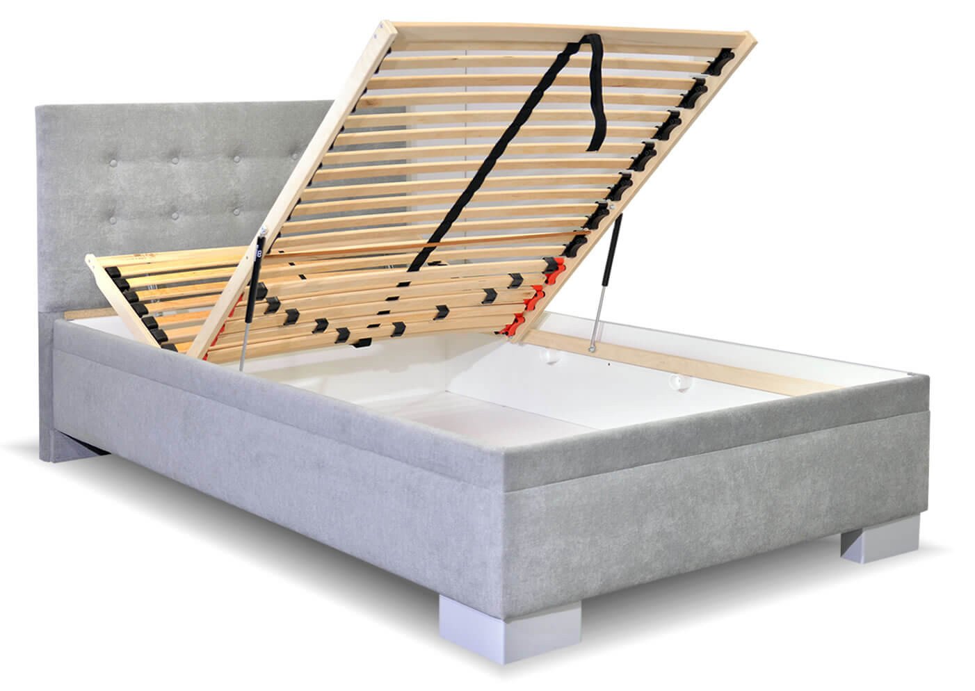 Čalouněná postel Laterna, s úložným prostorem, 140x200 cm