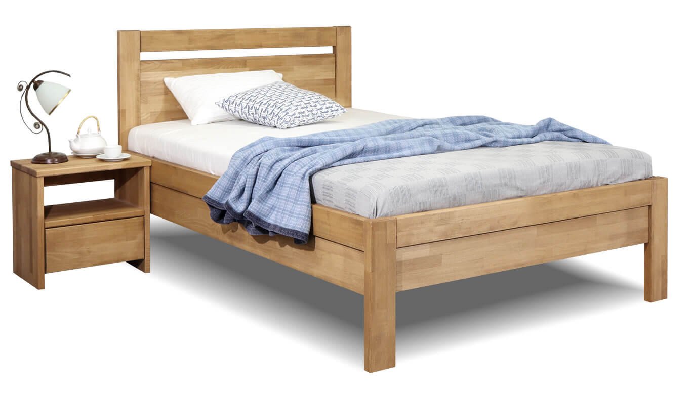 Zvýšená postel z masivu Klementin, 140x200, masiv buk