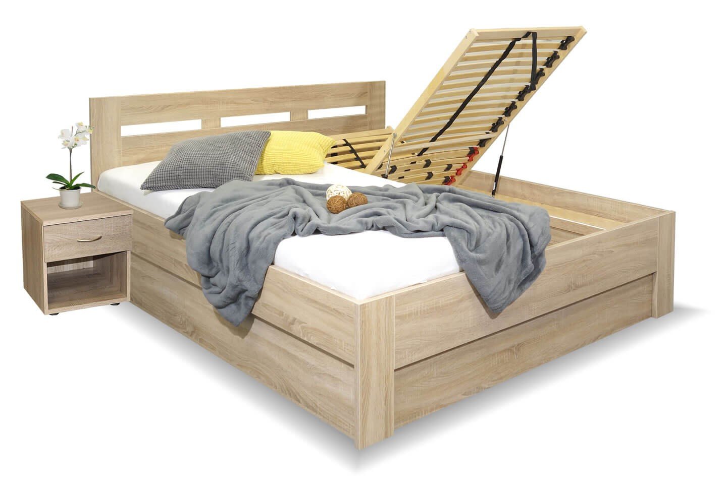 Manželská postel s úložným prostorem Pegas 160x210