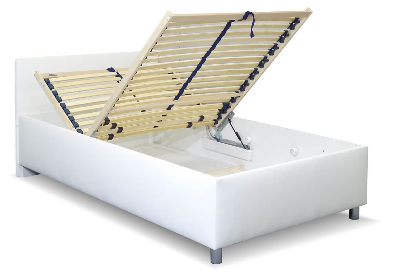 Zvýšená čalouněná postel Lyoneta, s úložným prostorem, 90x200