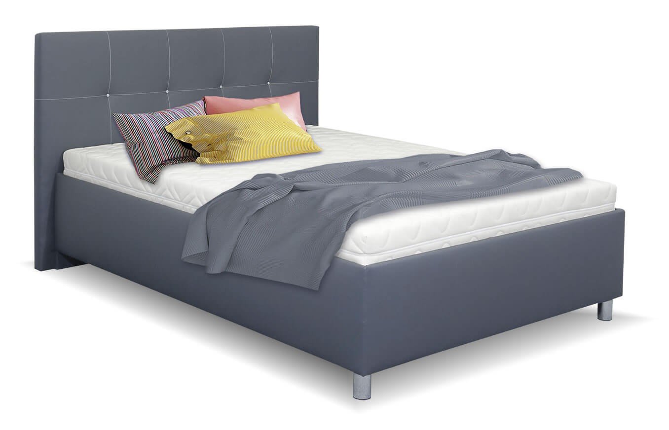 Čalouněná postel s úložným prostorem Crissy, 140x200, tmavě šedá