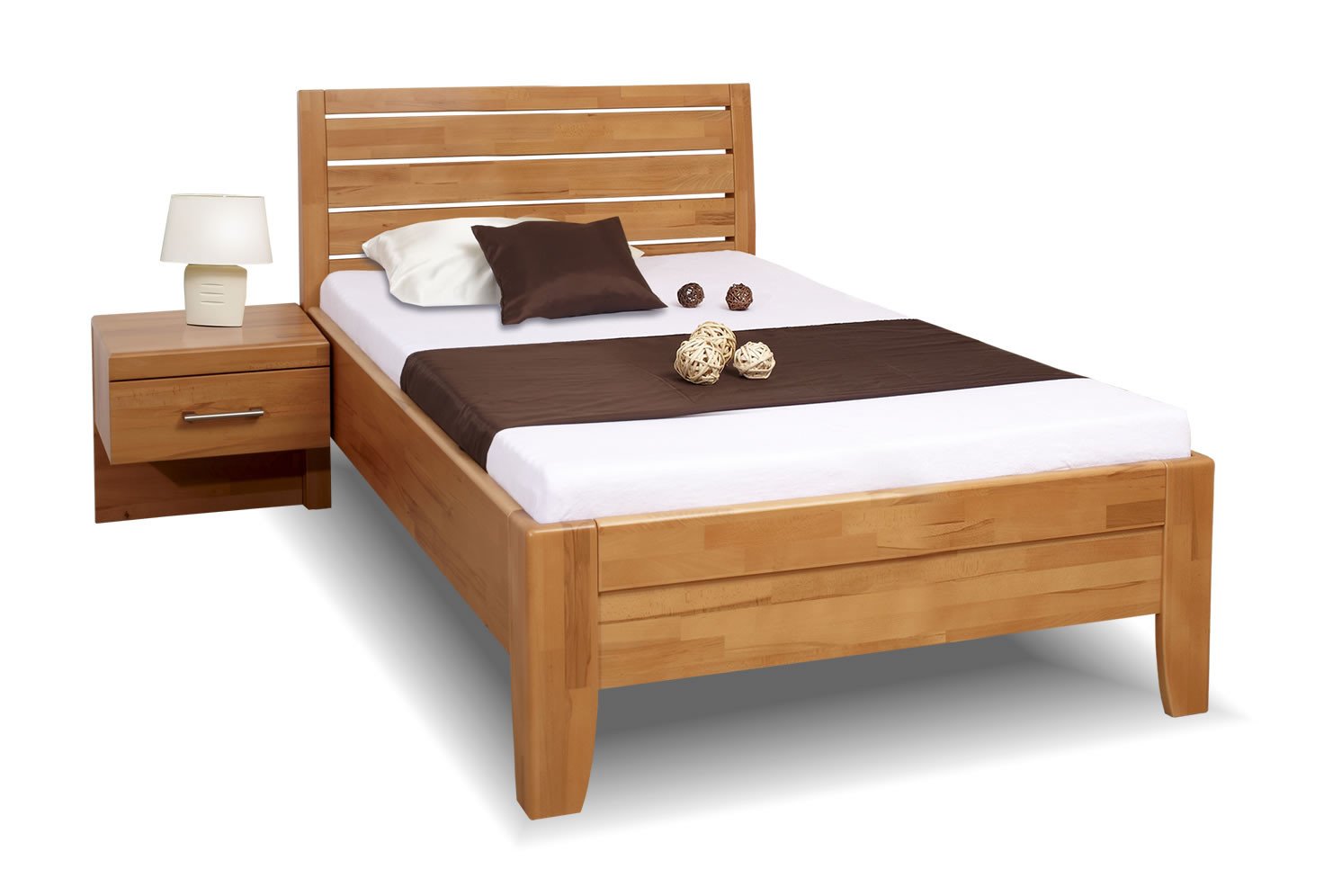 Zvýšená postel jednolůžko z masivu CONCEPTA 1, 120x200, masiv buk