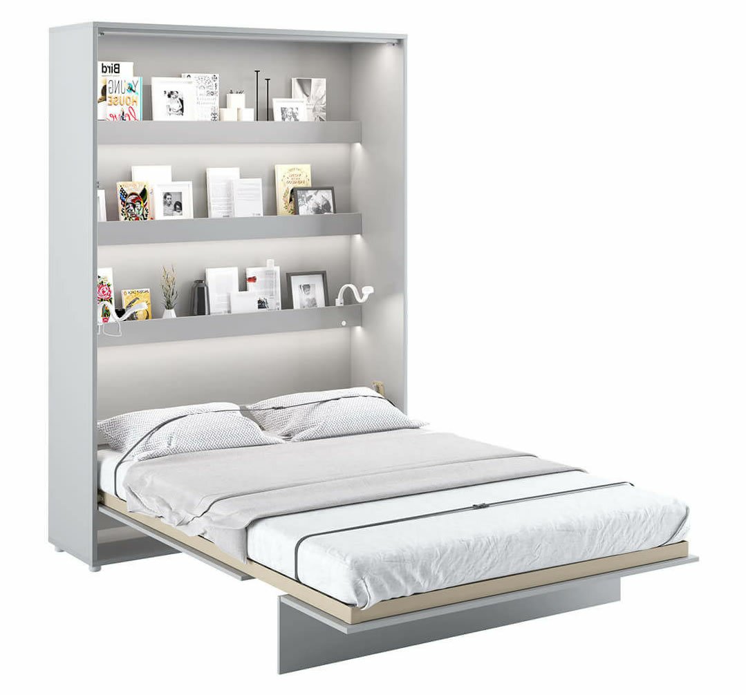 Levně Vysoká sklápěcí postel dvoulůžko MONTERASSO, 140x200, šedá