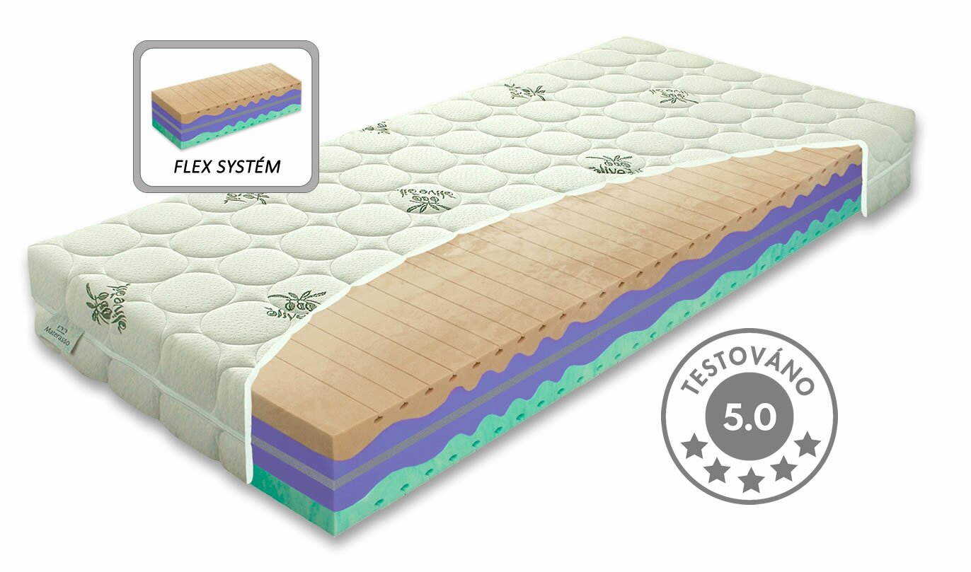 Tvrdší ortopedická matrace Biogreen XXL, 100x200 cm, výška 25 cm, 170 kg, studená pěna, 7 let záruka