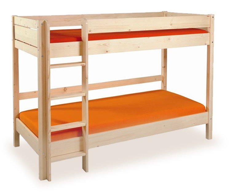 Dětská patrová postel pro kluka a holku KEYLY B0384, masiv smrk