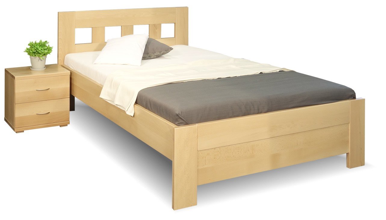 Zvýšená postel z masivu Rocco, 120x200, 140x200, masiv buk