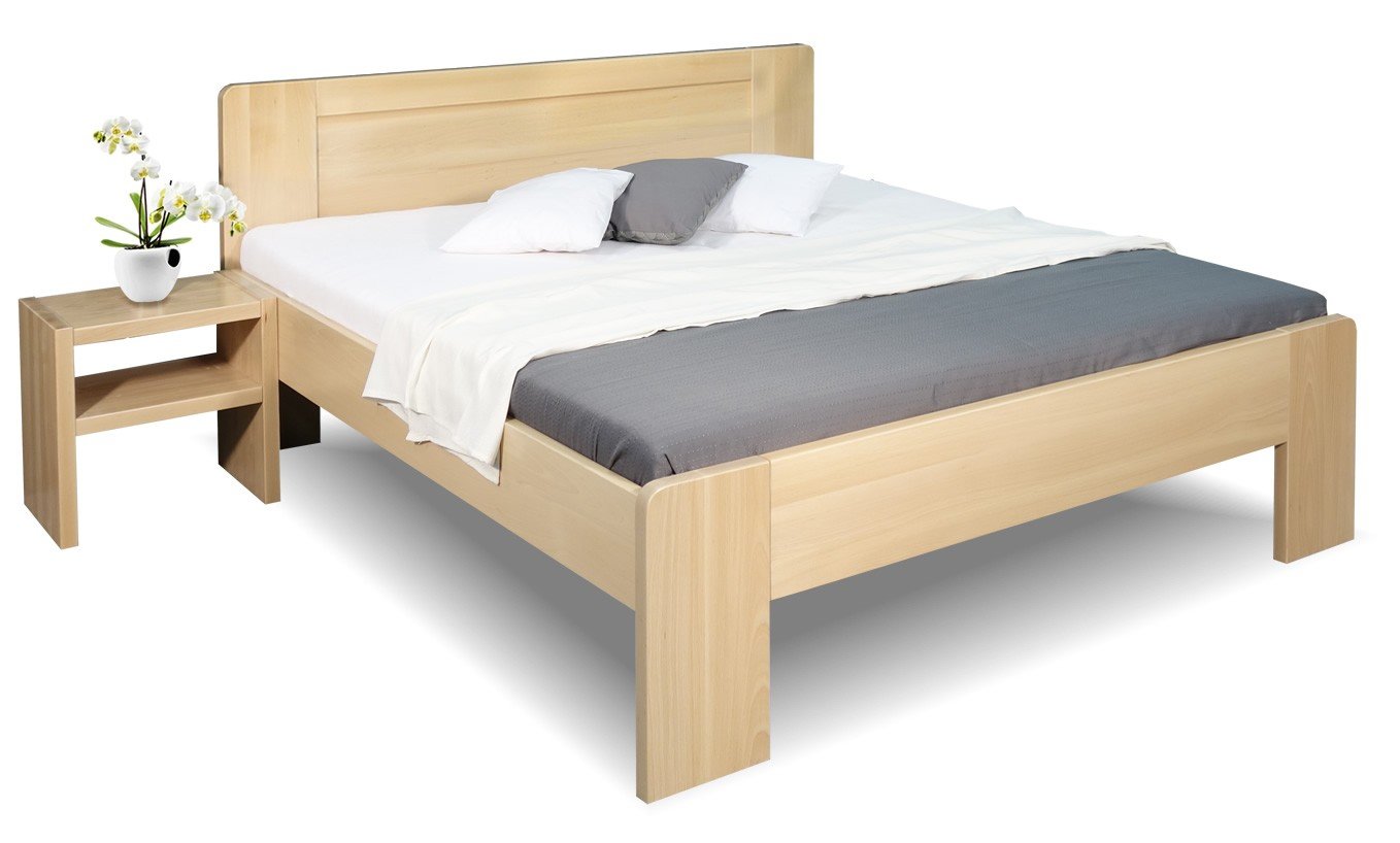Zvýšená postel z masivu Dan, 160x200, 180x200, masiv buk