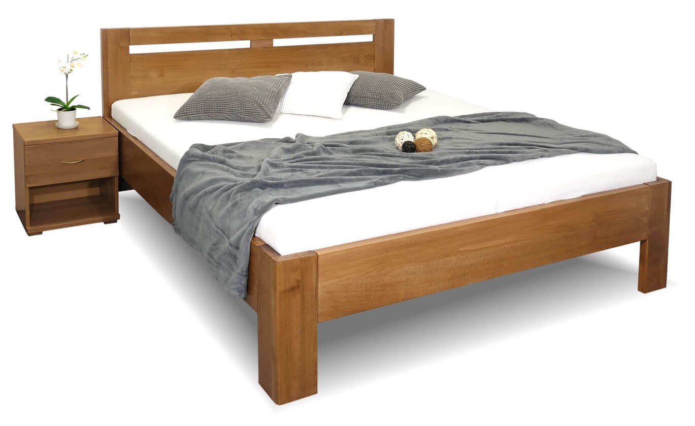 Zvýšená postel dvoulůžko HERKULES, masiv buk, 180x210
