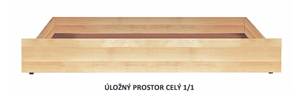 Úložný prostor celý 1/1 pod postele BW, masiv smrk