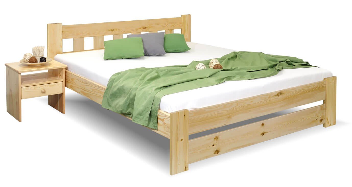 Dřevěná postel Barča, 120x200, masiv borovice