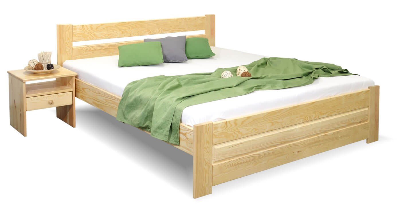 Dřevěná postel Hanka, 140x210, masiv borovice