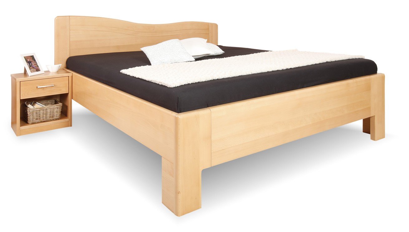 Vysoká manželská postel z masivu K-DESIGN 1, masiv buk