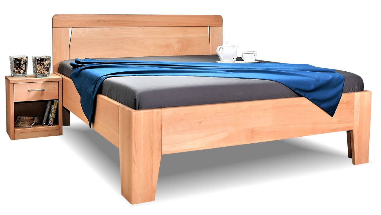 Dřevěná postel z masivu Venus, 160x200, 180x200, masiv buk