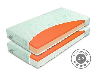 Zdravotní matrace BROOKLYN 1+1 Zdarma, 20cm, 130kg, líná pěna Zdravotní matrace BROOKLYN 1+1 Zdarma, 20cm, 130kg, líná pěna
