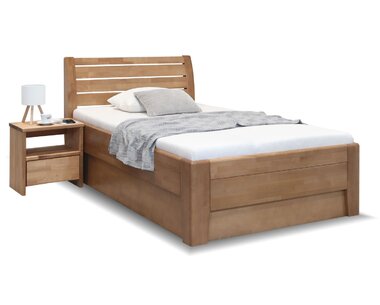 Postel s úložným prostorem Concepta, 120x200, masiv buk