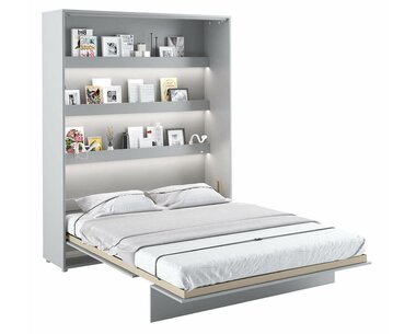 Vysoká sklápěcí postel ve skříni dvoulůžko MONTERASSO, 160x200cm, šedá Vysoká sklápěcí postel ve skříni dvoulůžko MONTERASSO, 160x200cm, šedá