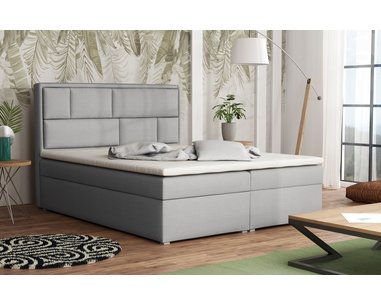 Americká postel boxspring CS34013, s matrací a úložným prostorem, světle šedá látka, 160x200 cm Americká postel boxspring CS34013, s matrací a úložným prostorem, světle šedá látka, 160x200 cm