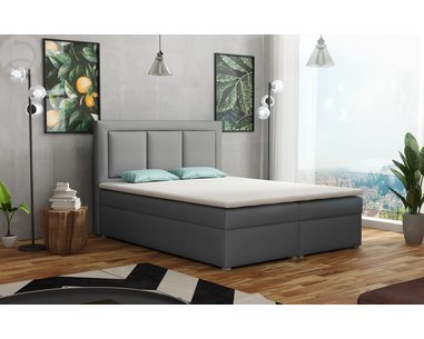 Americká postel boxspring CS34010, s matrací a úložným prostorem, světle šedá 160x200cm Americká postel boxspring CS34010, s matrací a úložným prostorem, světle šedá 160x200cm