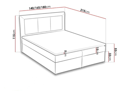Rozměry americké postel boxspring CS34015