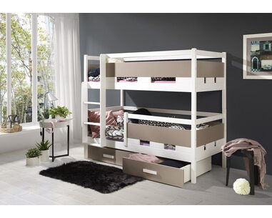 Patrová postel s úložným prostorem Ruby, masiv borovice 