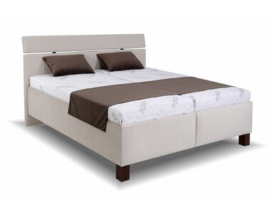 Čalouněná postel dvoulůžko Sandero, s rošty a úložným prostorem