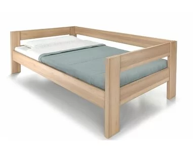 Zvýšená postel jednolůžko ELA - S ČELY, 120x200, masiv buk - pohled č. 1
