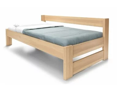 Zvýšená postel jednolůžko ELA s bočním čelem, 120x200, masiv buk - pohled č. 1