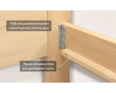 Spojení -  jednolůžko z masivu Ela, masiv buk